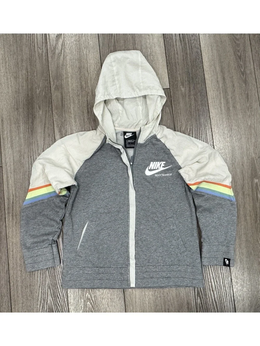 Nike Sportswear Heritage Girl's Zip Hoodie Jacket Size Large Hooded Loose Fit